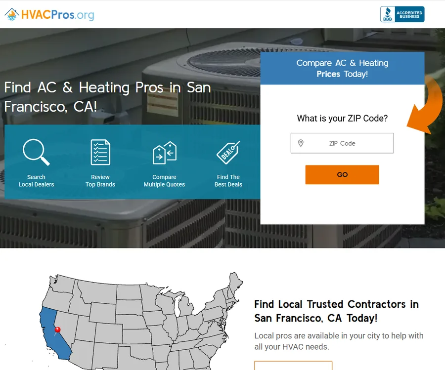 HVACPros.org landing page