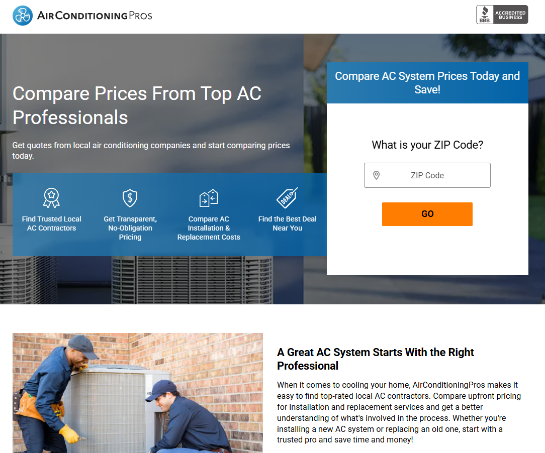 AC landing page
