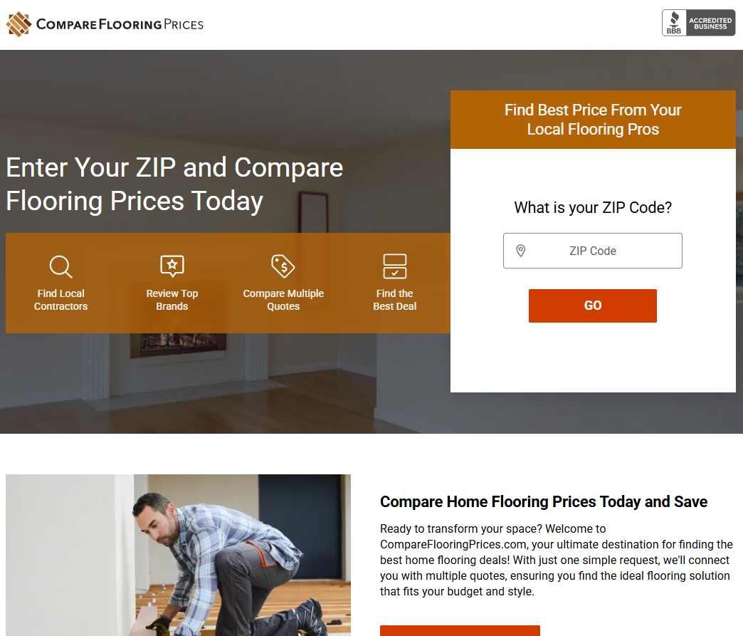 Flooring landing page