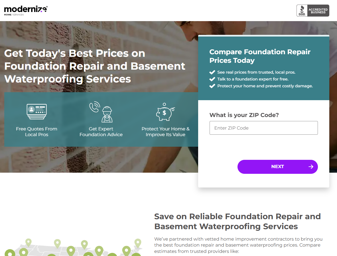 Modernize Foundations landing page